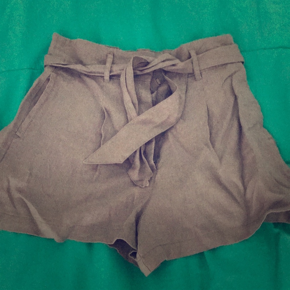 Grey high rise shorts